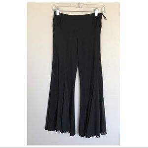 Lakubo Black Sheer Panels Palazzo Pants Size Small Flowy Beach Coverup Vacation